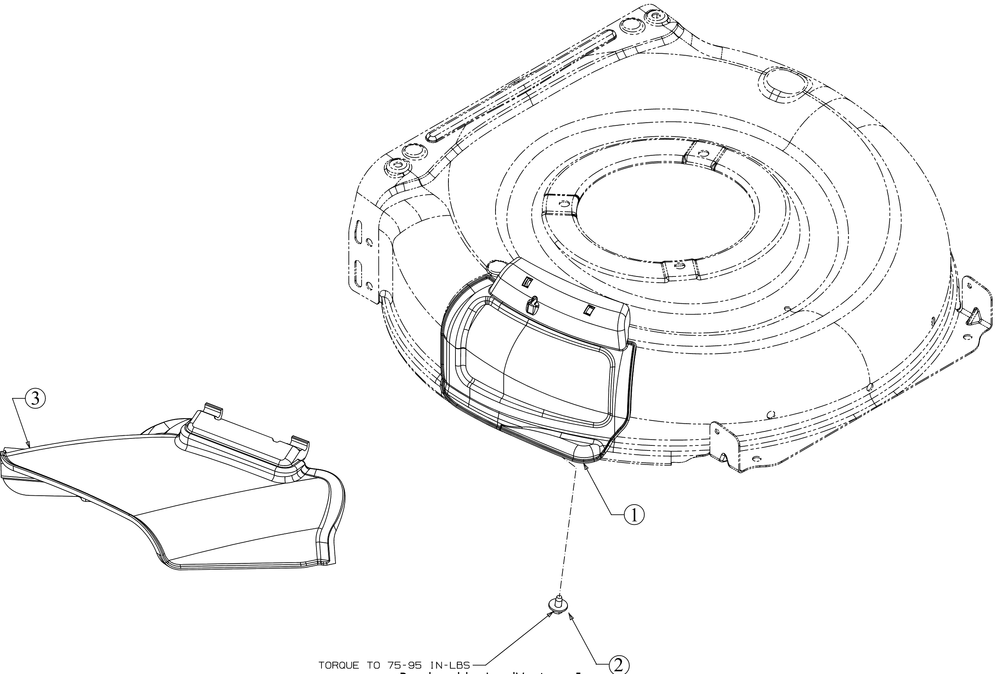 Side Discharge Chute Diagram and Parts List for (11AA9M5710)(2017) Cub Cadet Lawn Mower